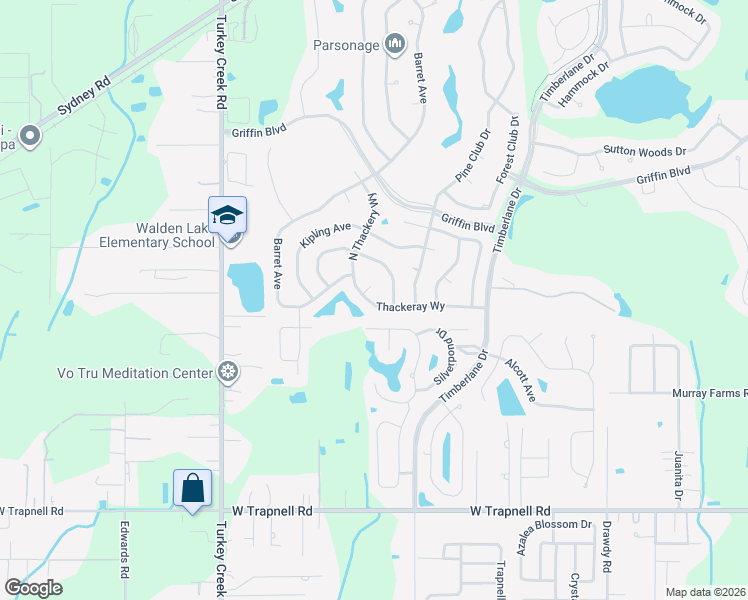 map of restaurants, bars, coffee shops, grocery stores, and more near 4110 South Thackery Way in Plant City