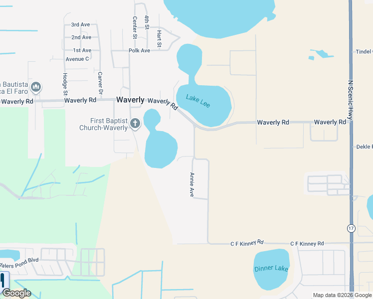 map of restaurants, bars, coffee shops, grocery stores, and more near 927 C F Kinney Road in Lake Wales