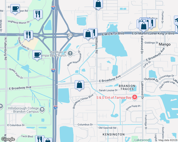 map of restaurants, bars, coffee shops, grocery stores, and more near 3541 High Hampton Circle in Tampa