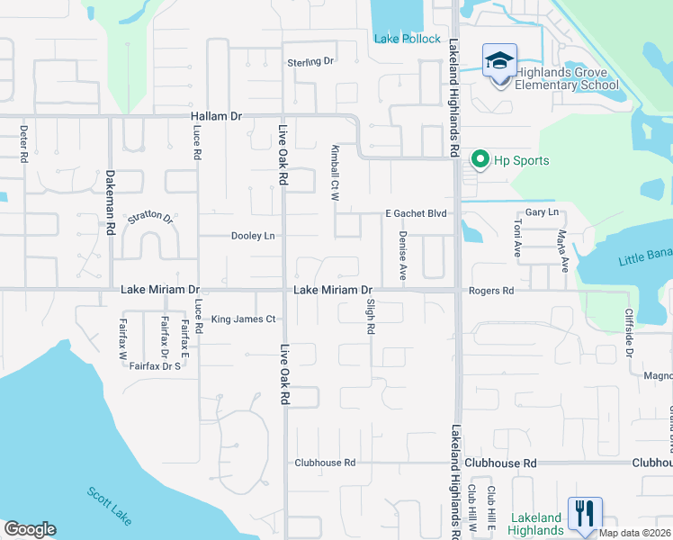 map of restaurants, bars, coffee shops, grocery stores, and more near 4908 Stonecrest Drive in Lakeland