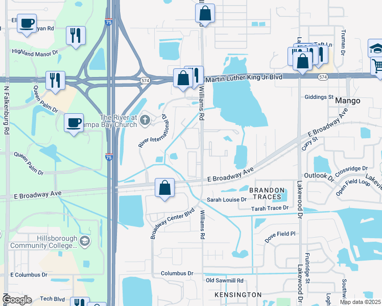 map of restaurants, bars, coffee shops, grocery stores, and more near 3501 High Hampton Circle in Tampa