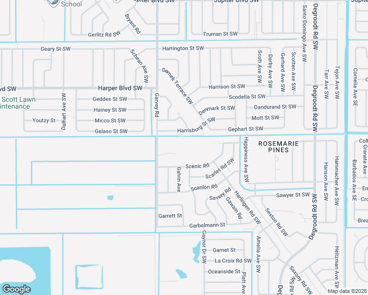 map of restaurants, bars, coffee shops, grocery stores, and more near 925 Garvey Road in Palm Bay