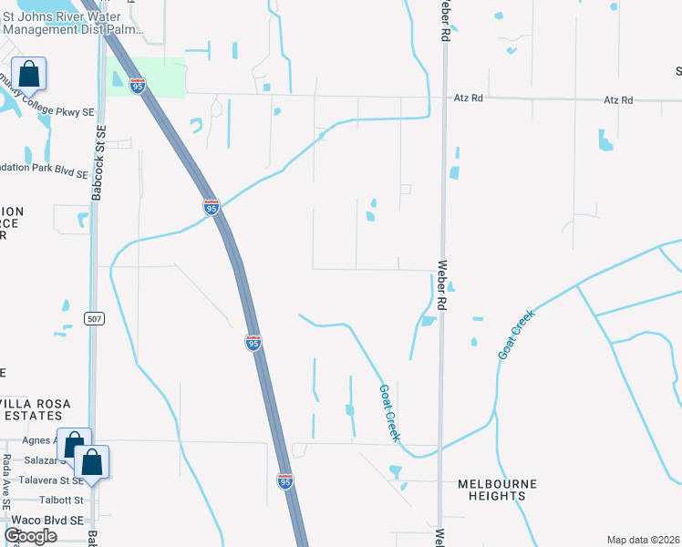 map of restaurants, bars, coffee shops, grocery stores, and more near 550 Old Mission Road in Malabar