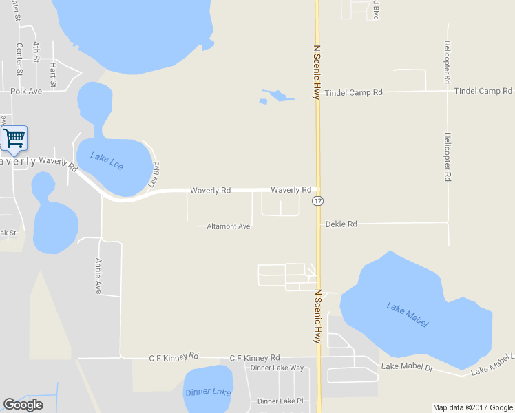 map of restaurants, bars, coffee shops, grocery stores, and more near 280 Waverly Loop in Lake Wales