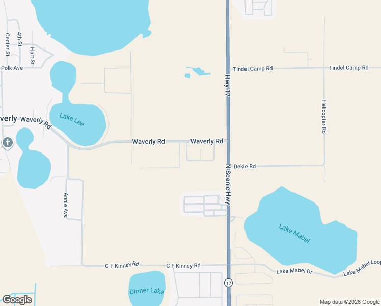 map of restaurants, bars, coffee shops, grocery stores, and more near 280 Waverly Loop in Lake Wales