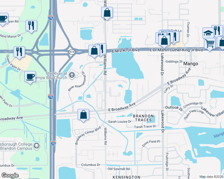 map of restaurants, bars, coffee shops, grocery stores, and more near 3745 Chios Island Road in Seffner