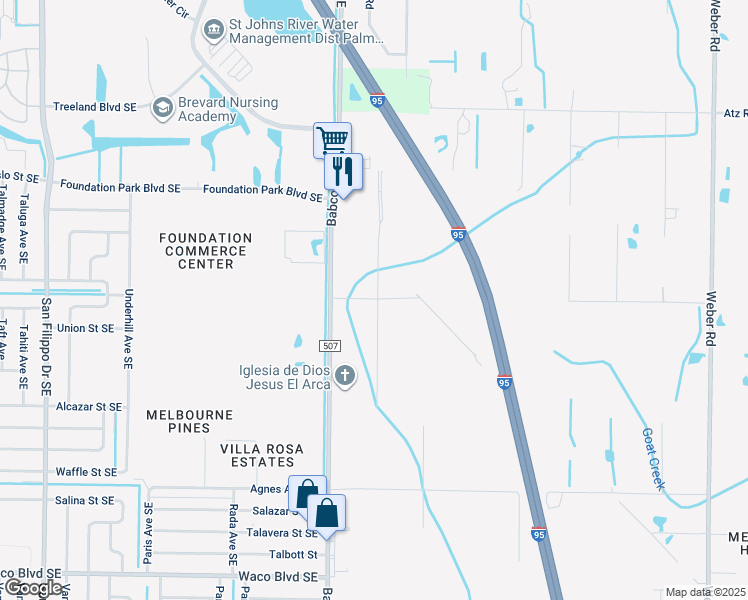 75 Booth Road Malabar FL Walk - Lng= 80.620594 