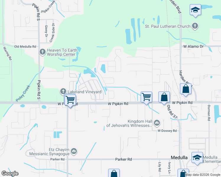 map of restaurants, bars, coffee shops, grocery stores, and more near 4905 Wildflower Drive in Lakeland