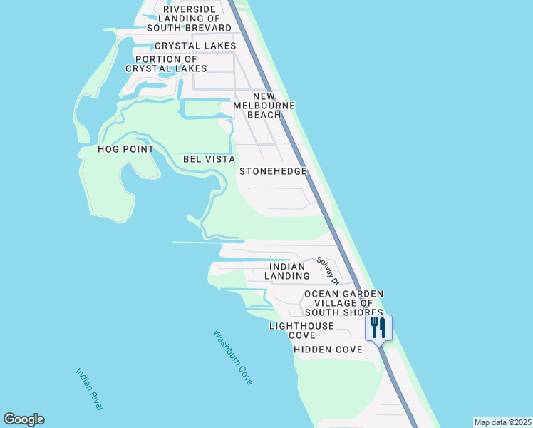 map of restaurants, bars, coffee shops, grocery stores, and more near 139 Signature Drive in Melbourne Beach