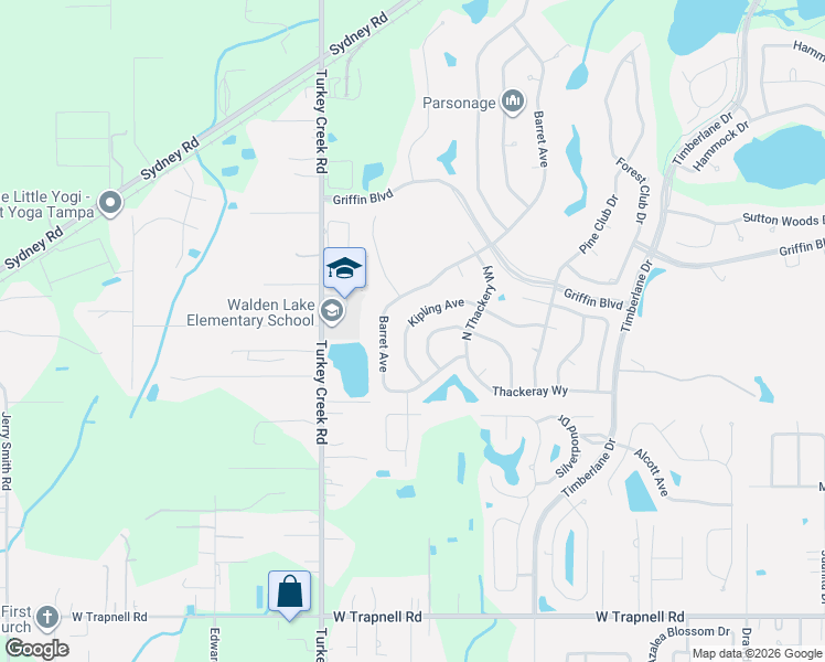 map of restaurants, bars, coffee shops, grocery stores, and more near 4312 Kipling Avenue in Plant City