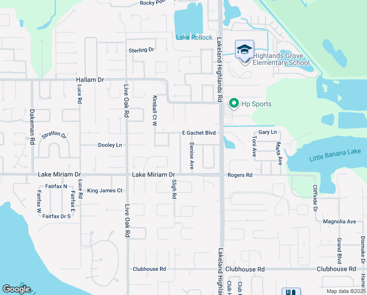 map of restaurants, bars, coffee shops, grocery stores, and more near 4830 Gachet Boulevard in Lakeland