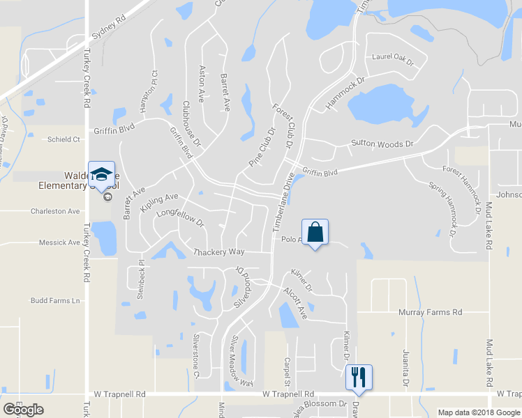 map of restaurants, bars, coffee shops, grocery stores, and more near 4009 Concord Way in Plant City