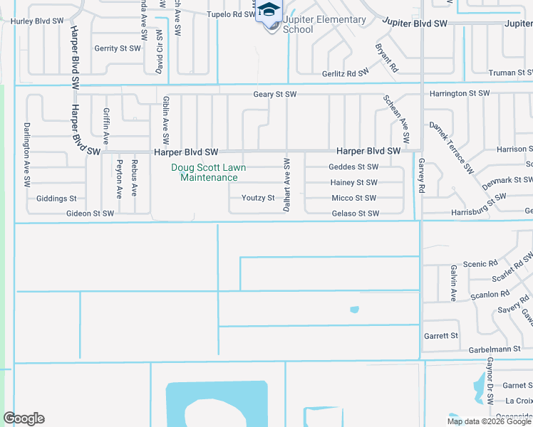 map of restaurants, bars, coffee shops, grocery stores, and more near 925 Le Baron Street Southwest in Palm Bay