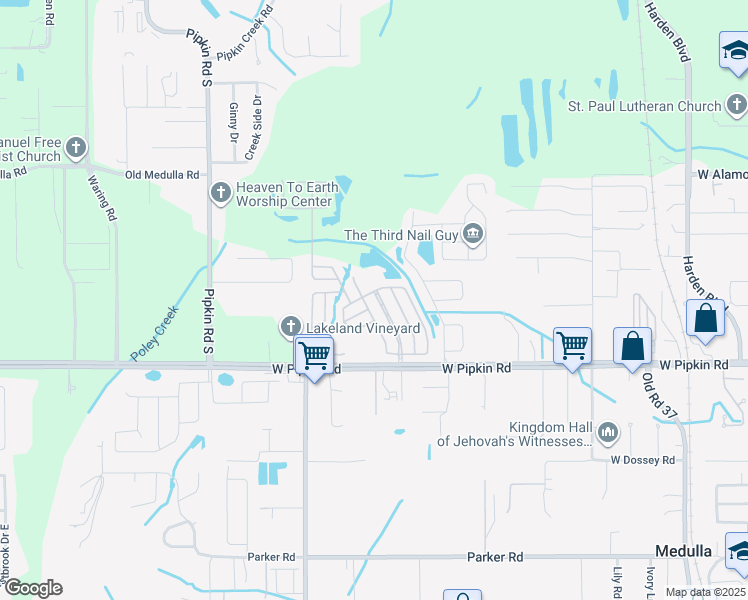 map of restaurants, bars, coffee shops, grocery stores, and more near 4811 Colonnades Club Boulevard in Lakeland