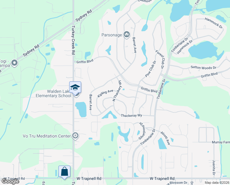 map of restaurants, bars, coffee shops, grocery stores, and more near 3209 North Thackery Way in Plant City