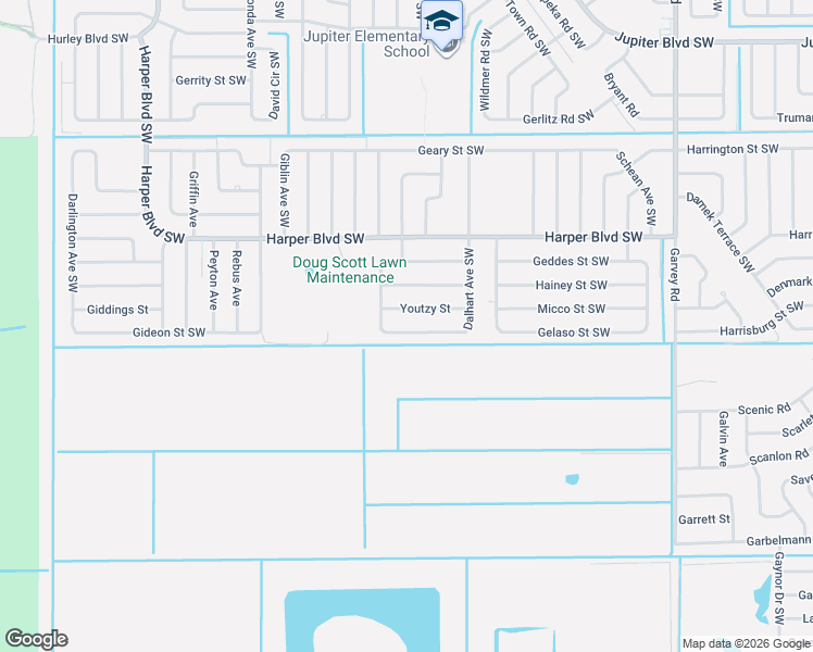 map of restaurants, bars, coffee shops, grocery stores, and more near 958 Youtzy Street in Palm Bay