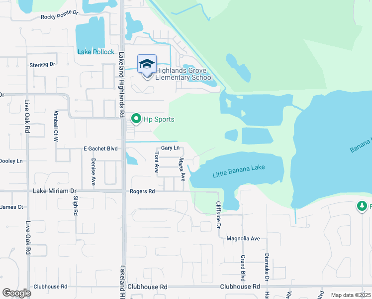 map of restaurants, bars, coffee shops, grocery stores, and more near 4812 Marla Avenue in Lakeland