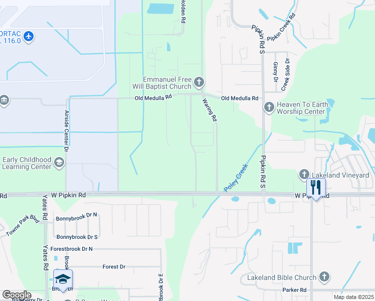 map of restaurants, bars, coffee shops, grocery stores, and more near 2660 Old Medulla Road in Lakeland