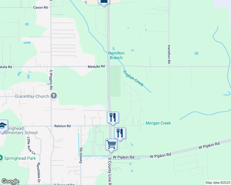 map of restaurants, bars, coffee shops, grocery stores, and more near 4730 County Line Road in Lakeland