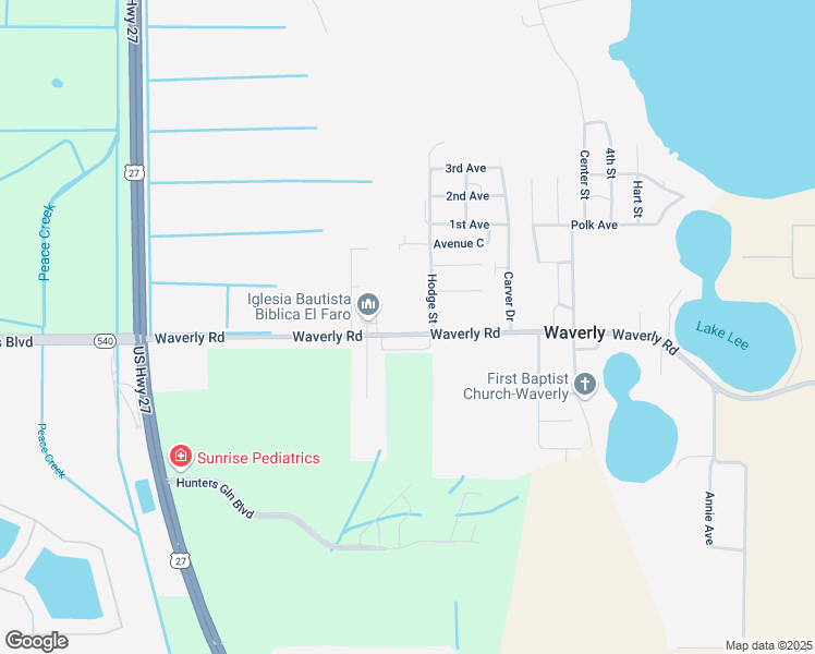map of restaurants, bars, coffee shops, grocery stores, and more near 6002B Waverly Road in Lake Wales