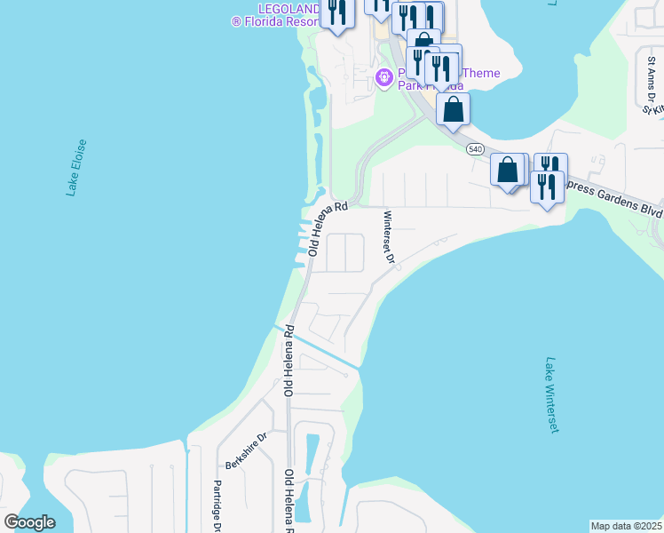 map of restaurants, bars, coffee shops, grocery stores, and more near 1959 Eloise Cove Drive in Winter Haven