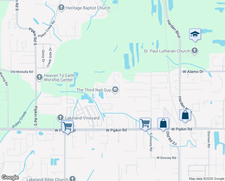 map of restaurants, bars, coffee shops, grocery stores, and more near 1411 Persimmon Way in Lakeland