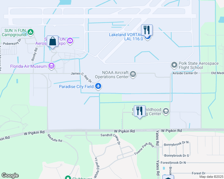 map of restaurants, bars, coffee shops, grocery stores, and more near in Lakeland