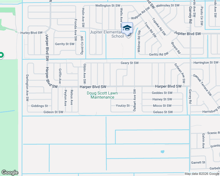map of restaurants, bars, coffee shops, grocery stores, and more near 777 Hawkins Avenue Southwest in Palm Bay
