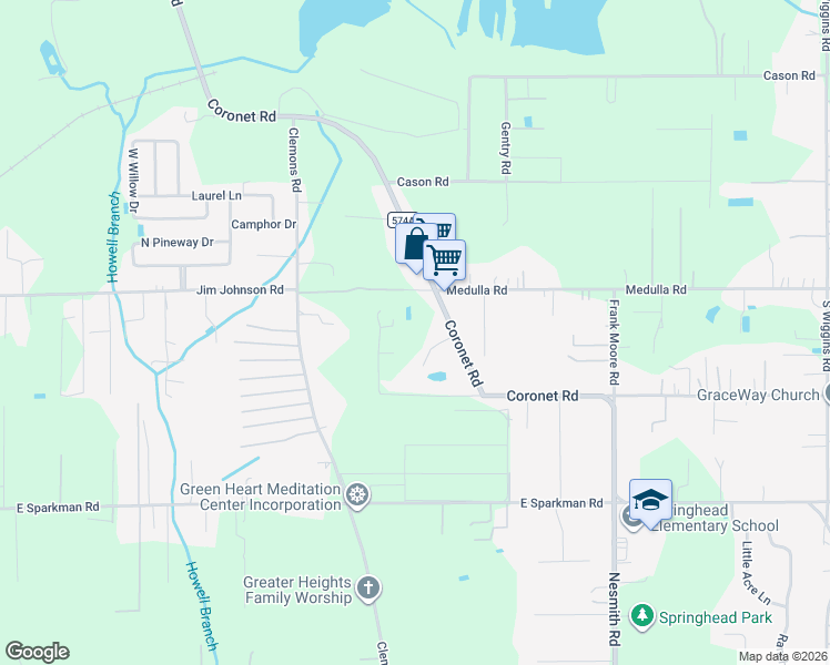 map of restaurants, bars, coffee shops, grocery stores, and more near 2407 Medulla Road in Plant City