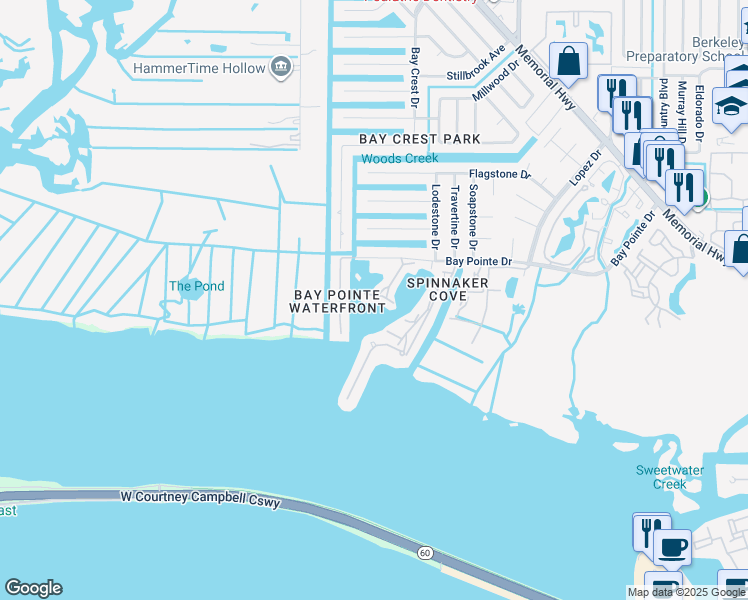 map of restaurants, bars, coffee shops, grocery stores, and more near 8730 Nautical View Court in Tampa