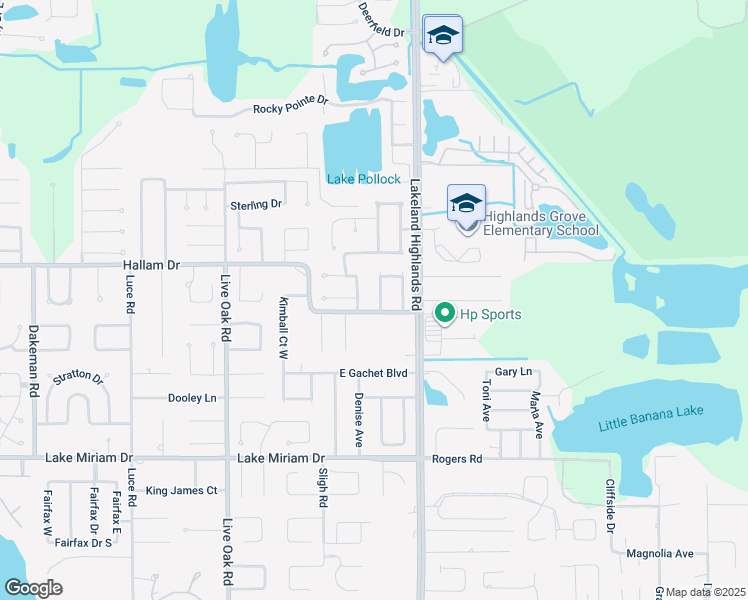 map of restaurants, bars, coffee shops, grocery stores, and more near 4618 Grovecrest Drive in Lakeland