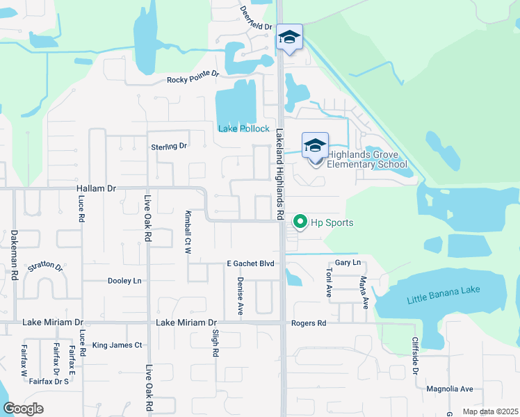 map of restaurants, bars, coffee shops, grocery stores, and more near 4618 Grovecrest Drive in Lakeland