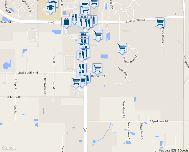 map of restaurants, bars, coffee shops, grocery stores, and more near 208 East Rayburn Road in Plant City