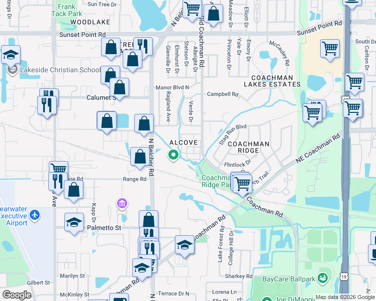 map of restaurants, bars, coffee shops, grocery stores, and more near 816 8th Street in Palm Harbor