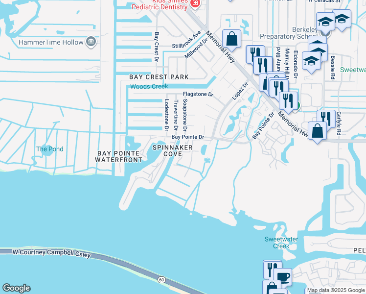 map of restaurants, bars, coffee shops, grocery stores, and more near 4331 Harbor House Drive in Tampa