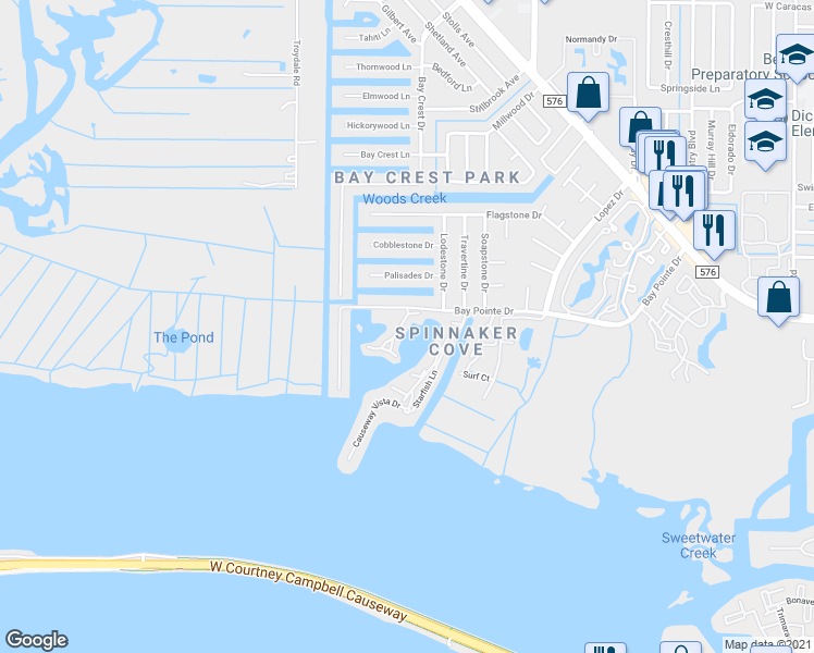 map of restaurants, bars, coffee shops, grocery stores, and more near 4316 Harbor House Drive in Tampa
