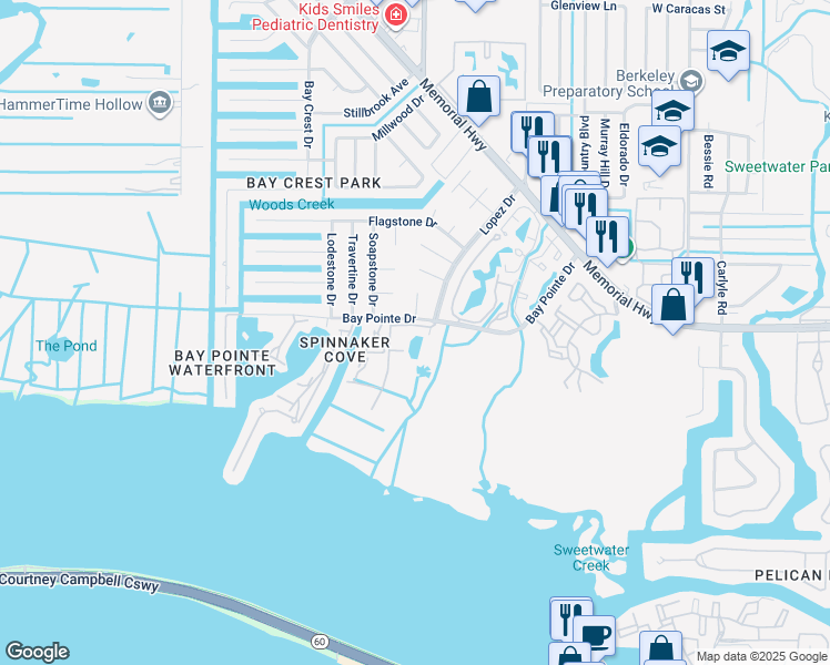 map of restaurants, bars, coffee shops, grocery stores, and more near 4345 Bayside Village Drive in Town 'n' Country