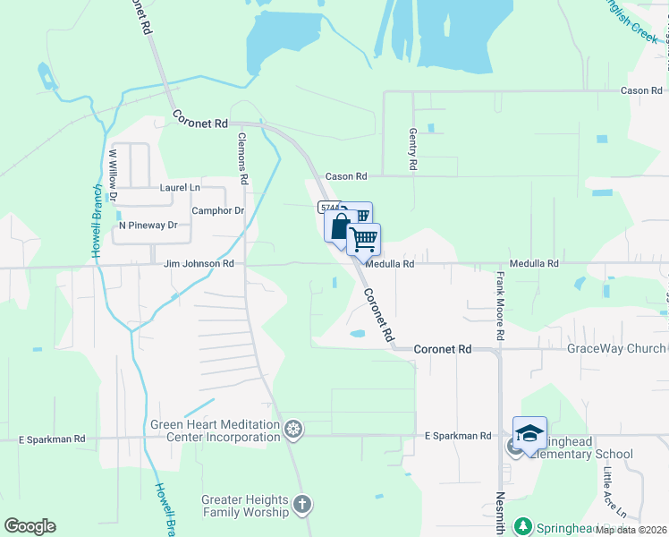 map of restaurants, bars, coffee shops, grocery stores, and more near 2407 Medulla Road in Plant City