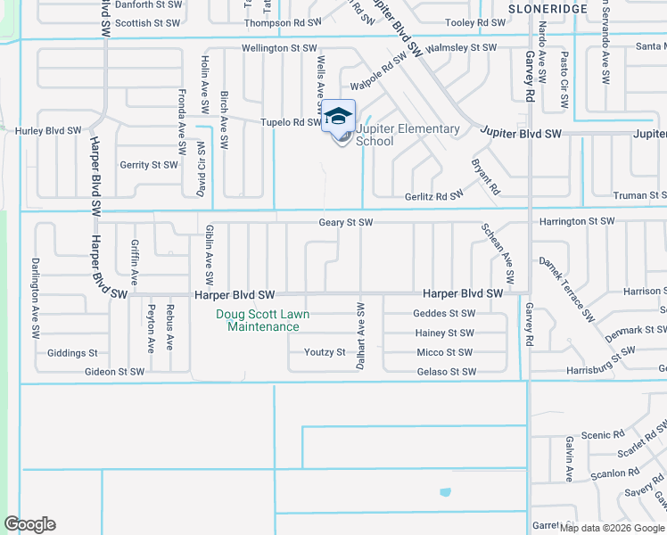 map of restaurants, bars, coffee shops, grocery stores, and more near 707 Gibbons Road Southwest in Palm Bay