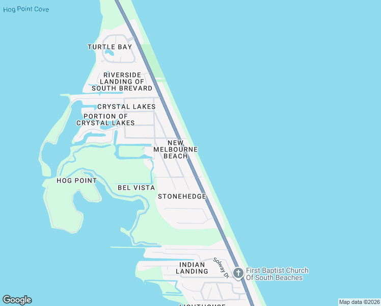 map of restaurants, bars, coffee shops, grocery stores, and more near 5145 Florida A1A in Melbourne Beach
