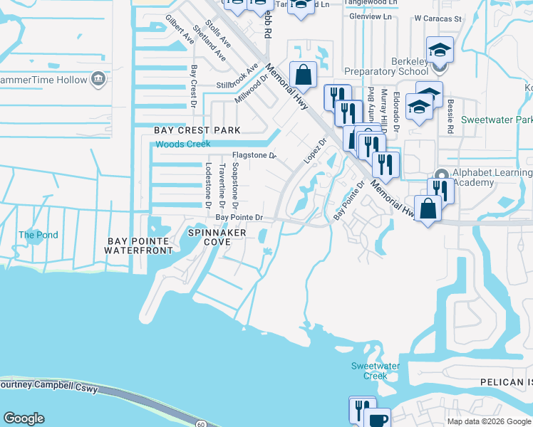 map of restaurants, bars, coffee shops, grocery stores, and more near 8433 Lopez Drive in Tampa