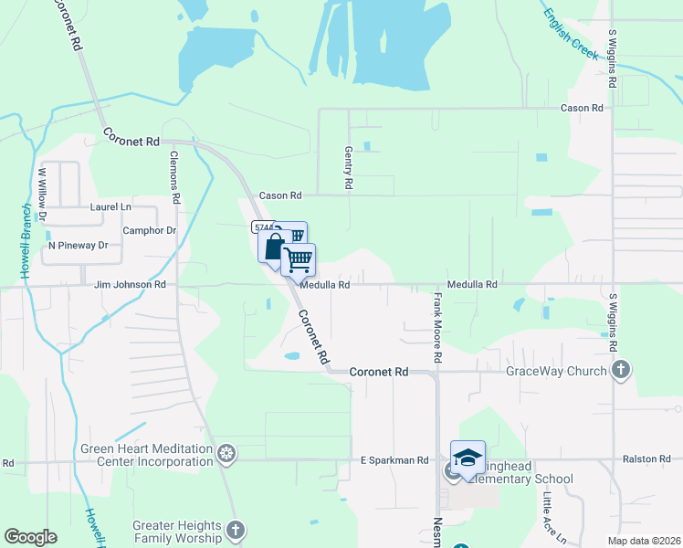 map of restaurants, bars, coffee shops, grocery stores, and more near 2604 Medulla Road in Plant City