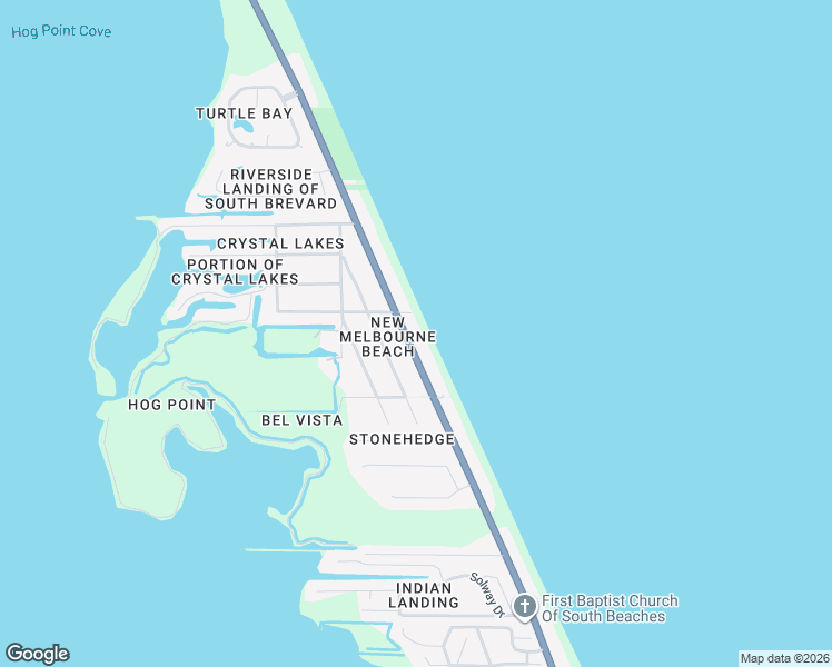 map of restaurants, bars, coffee shops, grocery stores, and more near 5145 Florida A1A in Melbourne Beach