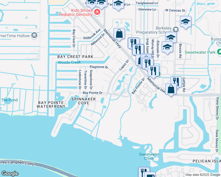 map of restaurants, bars, coffee shops, grocery stores, and more near 8433 Lopez Drive in Tampa
