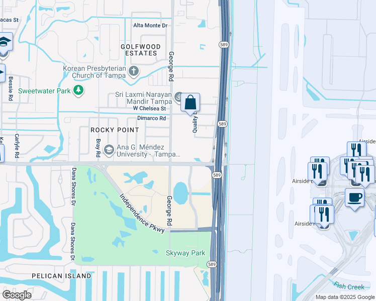 map of restaurants, bars, coffee shops, grocery stores, and more near 4919 Memorial Highway in Tampa