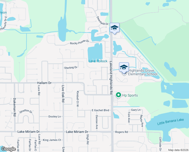 map of restaurants, bars, coffee shops, grocery stores, and more near 2028 Dunbarton Way in Lakeland