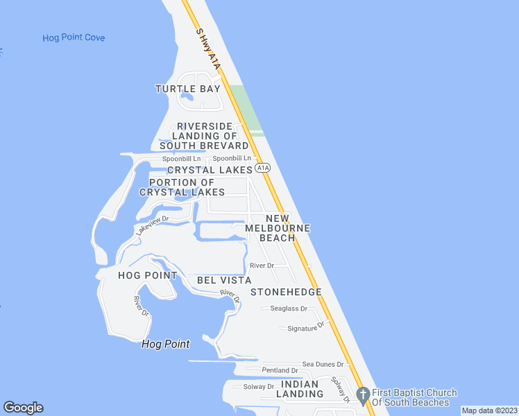 map of restaurants, bars, coffee shops, grocery stores, and more near 130 Atlantic Drive in Melbourne Beach