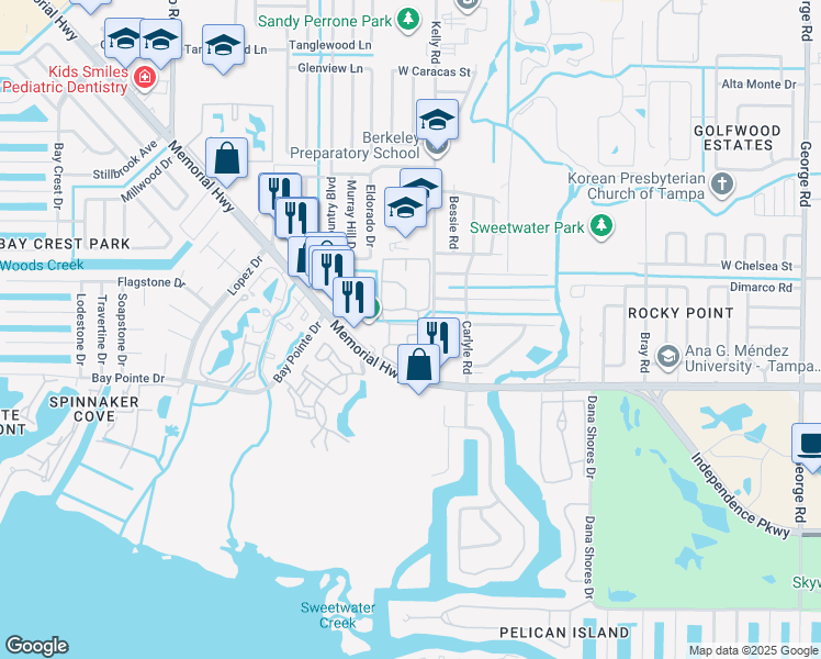 map of restaurants, bars, coffee shops, grocery stores, and more near 5706 Diodora Way in Town 'n' Country