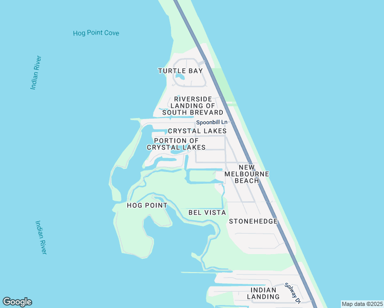map of restaurants, bars, coffee shops, grocery stores, and more near 5080 Seiler Street in Melbourne Beach