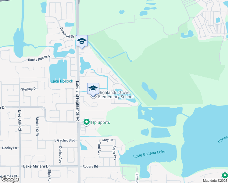 map of restaurants, bars, coffee shops, grocery stores, and more near 4475 Jamie Court in Lakeland